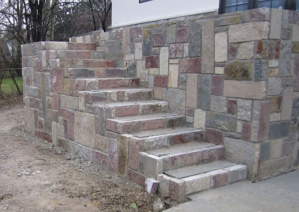 A new unique outdoor stone staircase