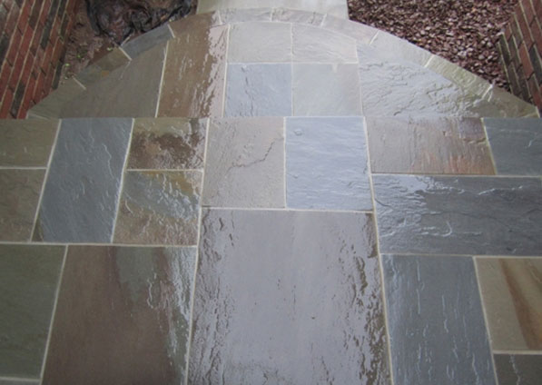 Unique stones on a new patio